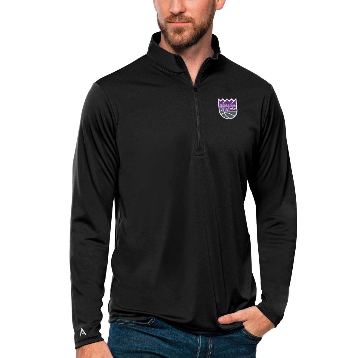 Sacramento Kings Antigua Tribute Quarter-Zip Pullover Top