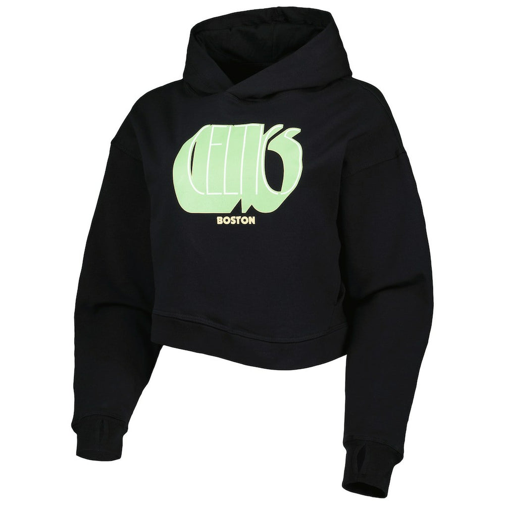 Boston Celtics Lusso Women's Layla World Tour Cropped Pullover Hoodie