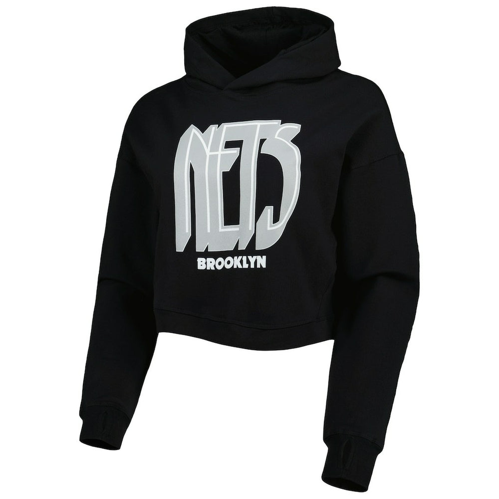 Brooklyn Nets Lusso Women's Layla World Tour Cropped Pullover Hoodie