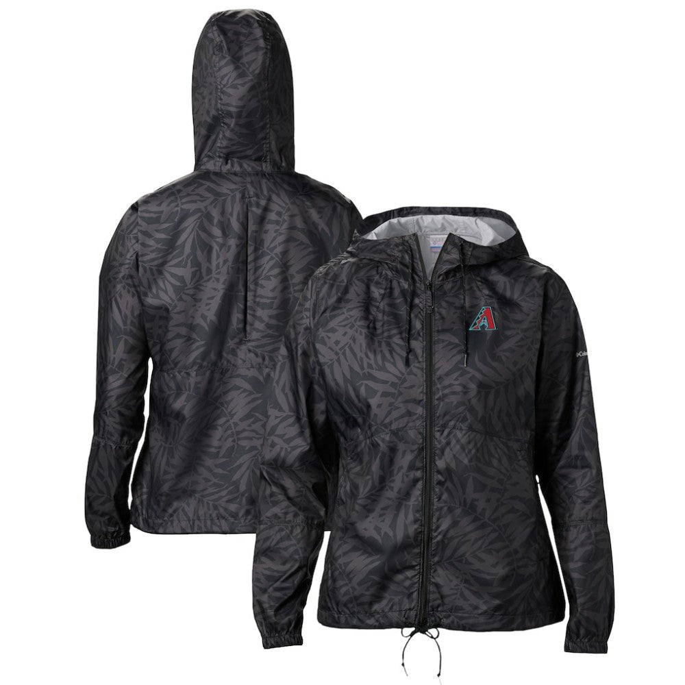 Black Arizona Diamondbacks Columbia Women's Flash Forward Full-Zip Windbreaker Jacket