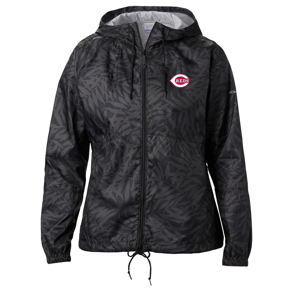 Black Cincinnati Reds Columbia Women's Flash Forward Full-Zip Windbreaker Jacket