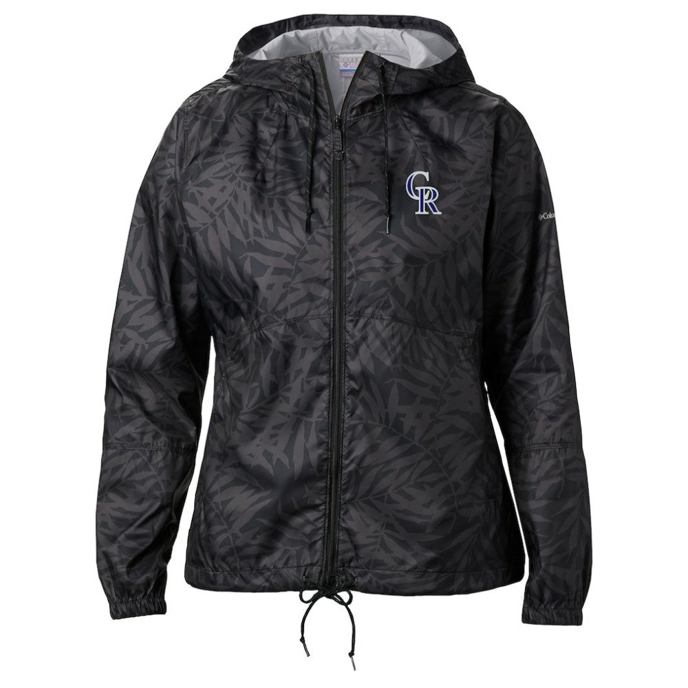 Black Colorado Rockies Columbia Women's Flash Forward Full-Zip Windbreaker Jacket