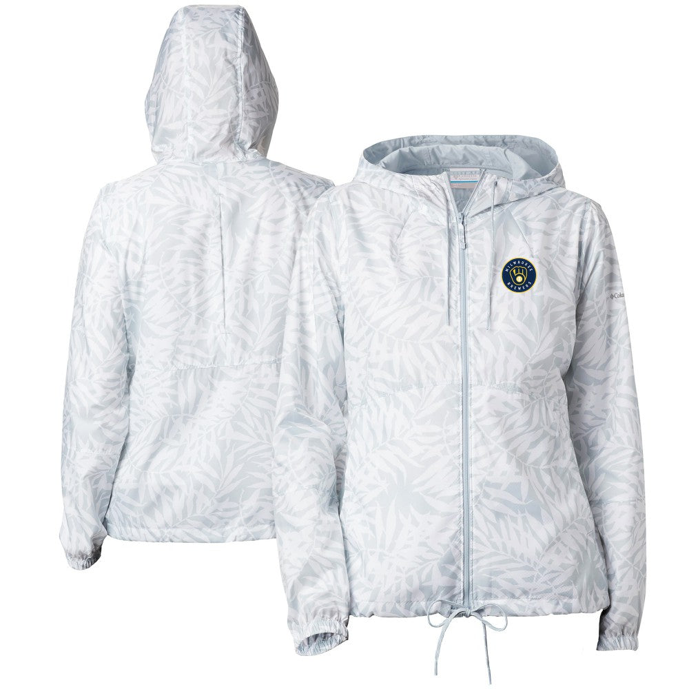 Gray Milwaukee Brewers Columbia Women's Flash Forward Full-Zip Windbreaker Jacket