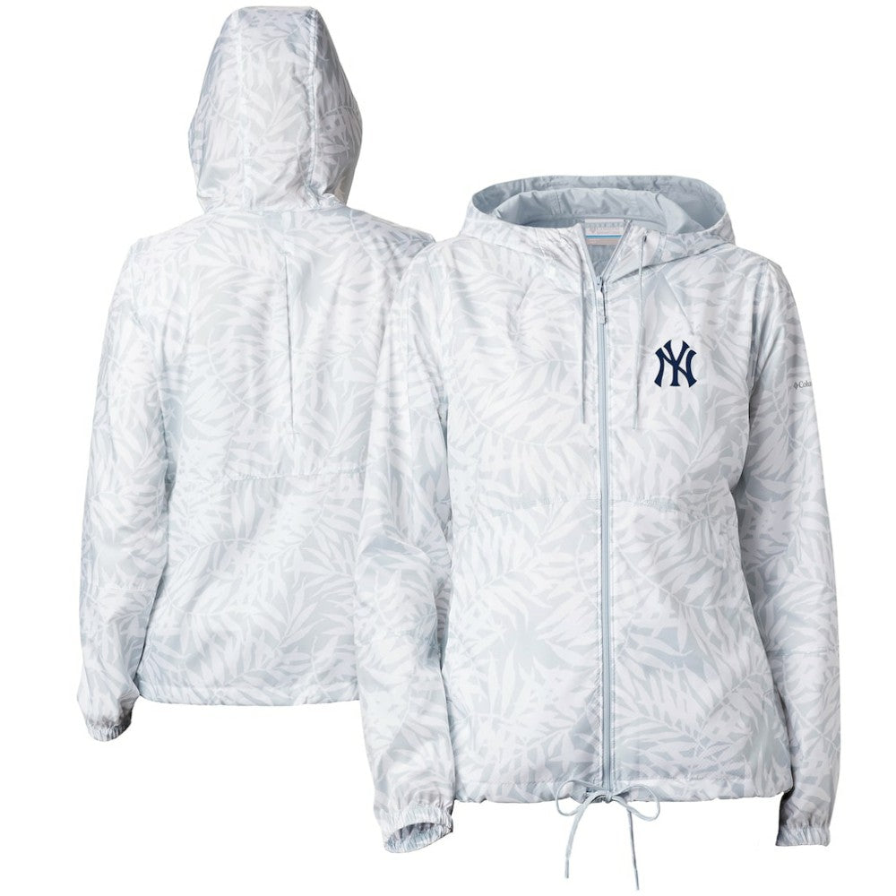 Gray New York Yankees Columbia Women's Flash Forward Full-Zip Windbreaker Jacket