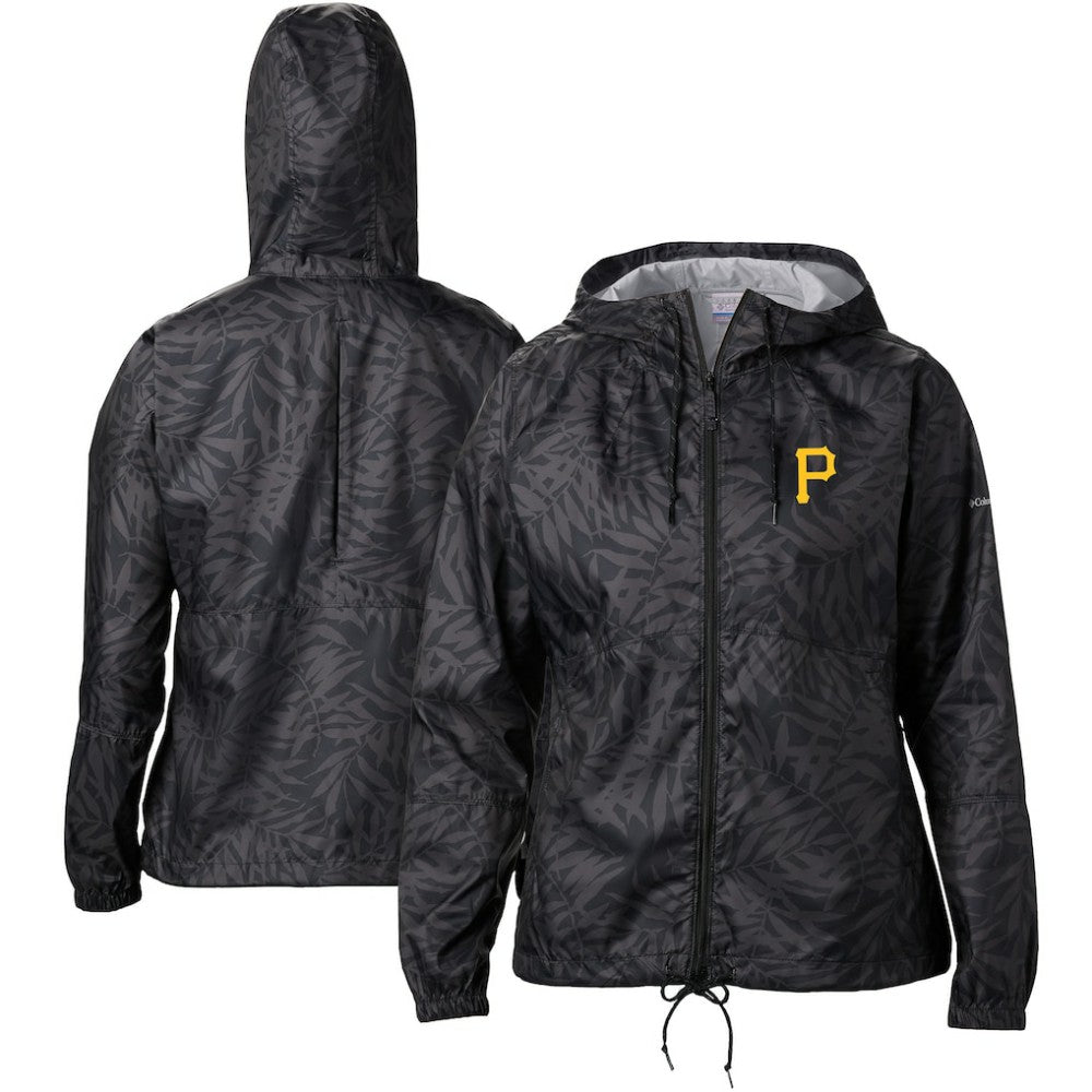 Black Pittsburgh Pirates Columbia Women's Team Flash Forward Full-Zip Windbreaker Jacket