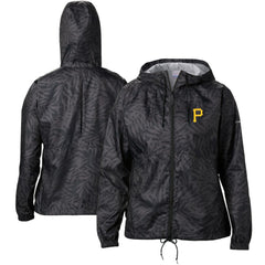 Black Pittsburgh Pirates Columbia Women's Team Flash Forward Full-Zip Windbreaker Jacket