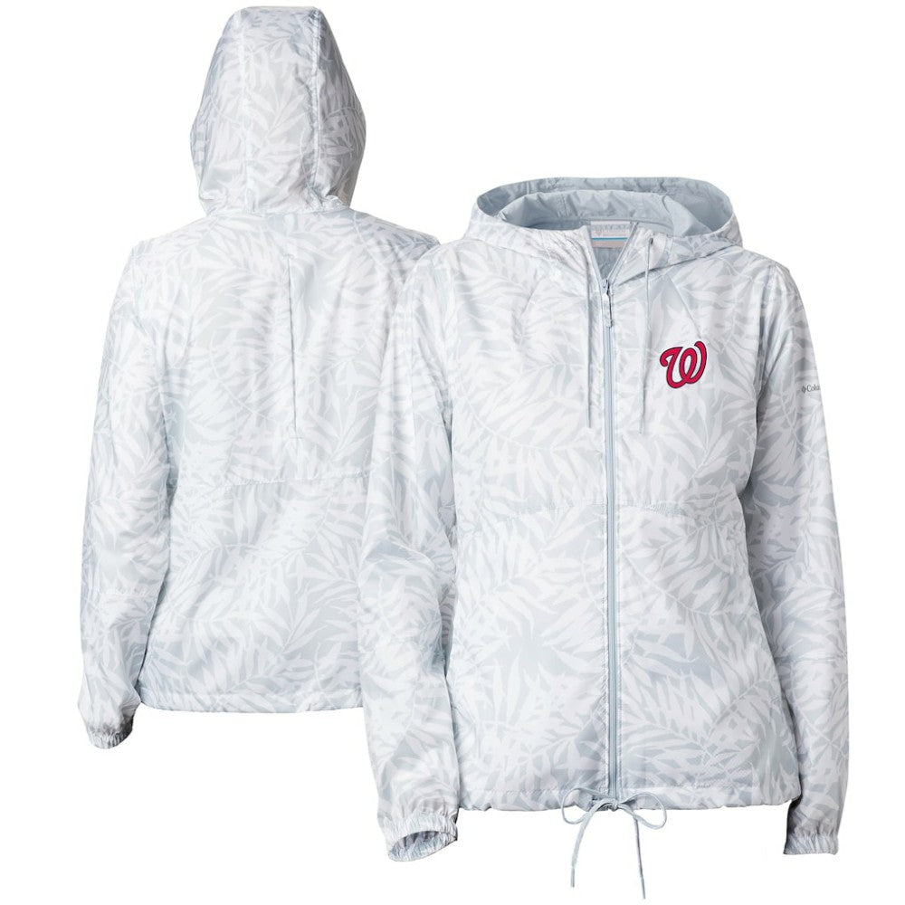 Gray Washington Nationals Columbia Women's Flash Forward Full-Zip Windbreaker Jacket