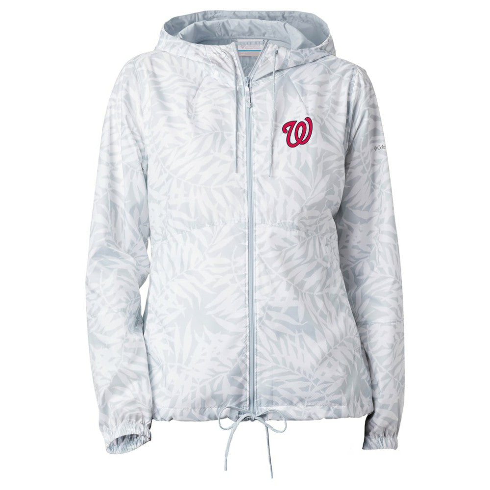 Gray Washington Nationals Columbia Women's Flash Forward Full-Zip Windbreaker Jacket
