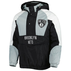 Brooklyn Nets Starter Body Check Raglan Hoodie Half-Zip Jacket