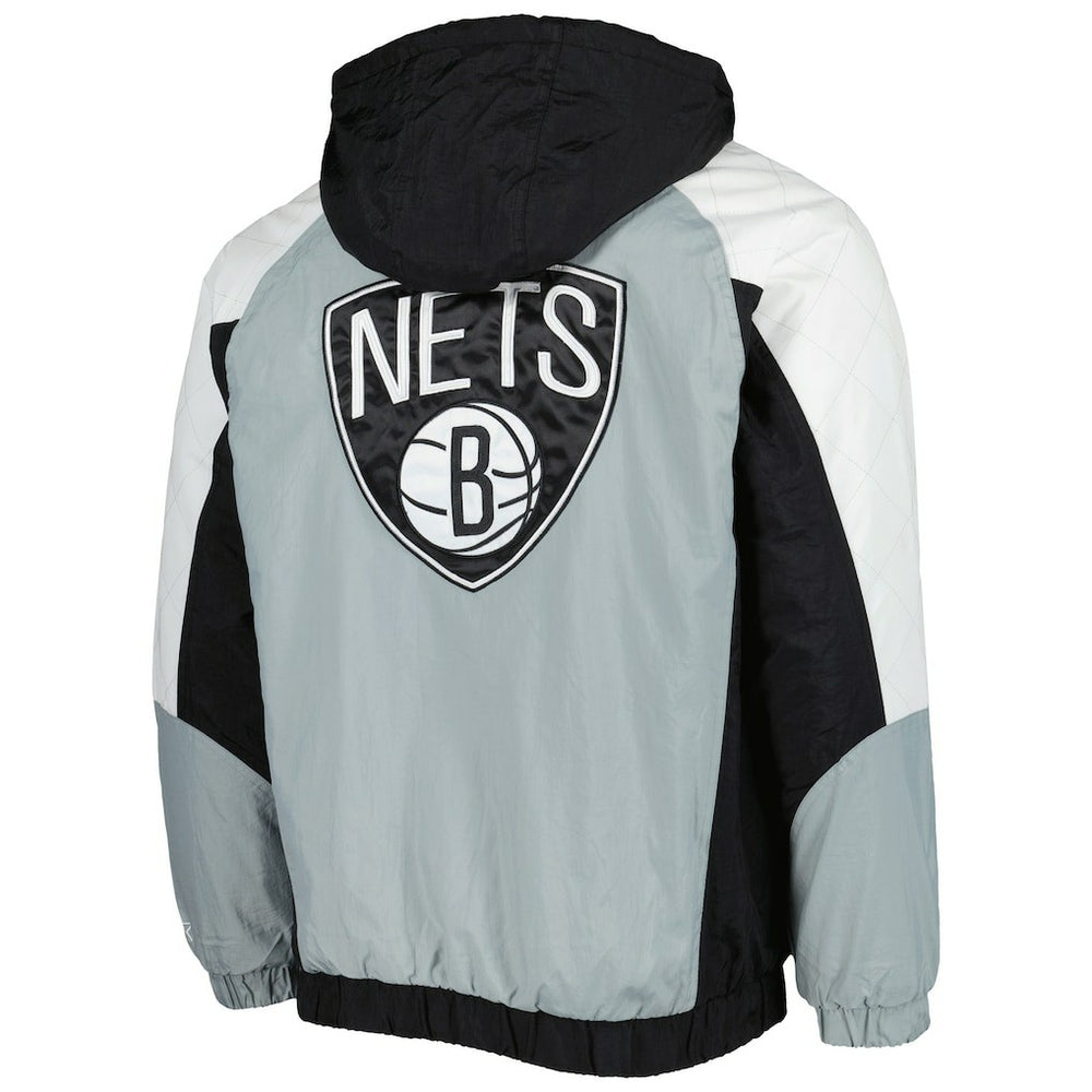 Brooklyn Nets Starter Body Check Raglan Hoodie Half-Zip Jacket