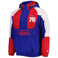 Philadelphia 76ers Starter Body Check Raglan Hoodie Half-Zip Jacket