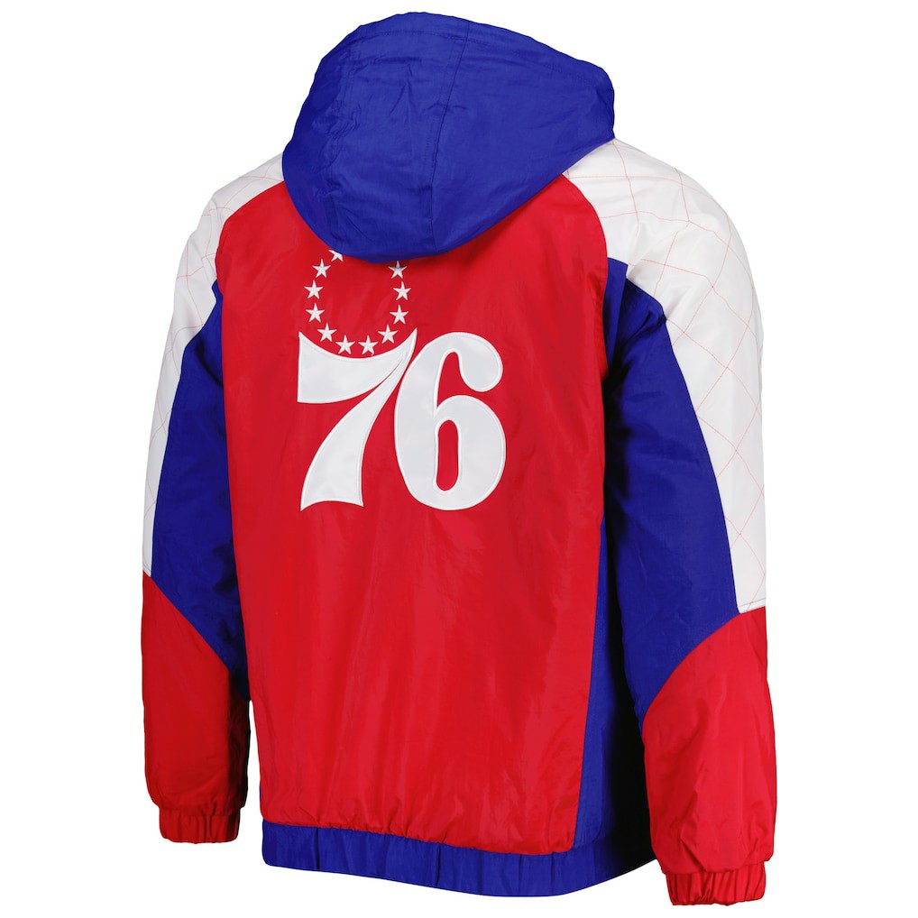 Philadelphia 76ers Starter Body Check Raglan Hoodie Half-Zip Jacket