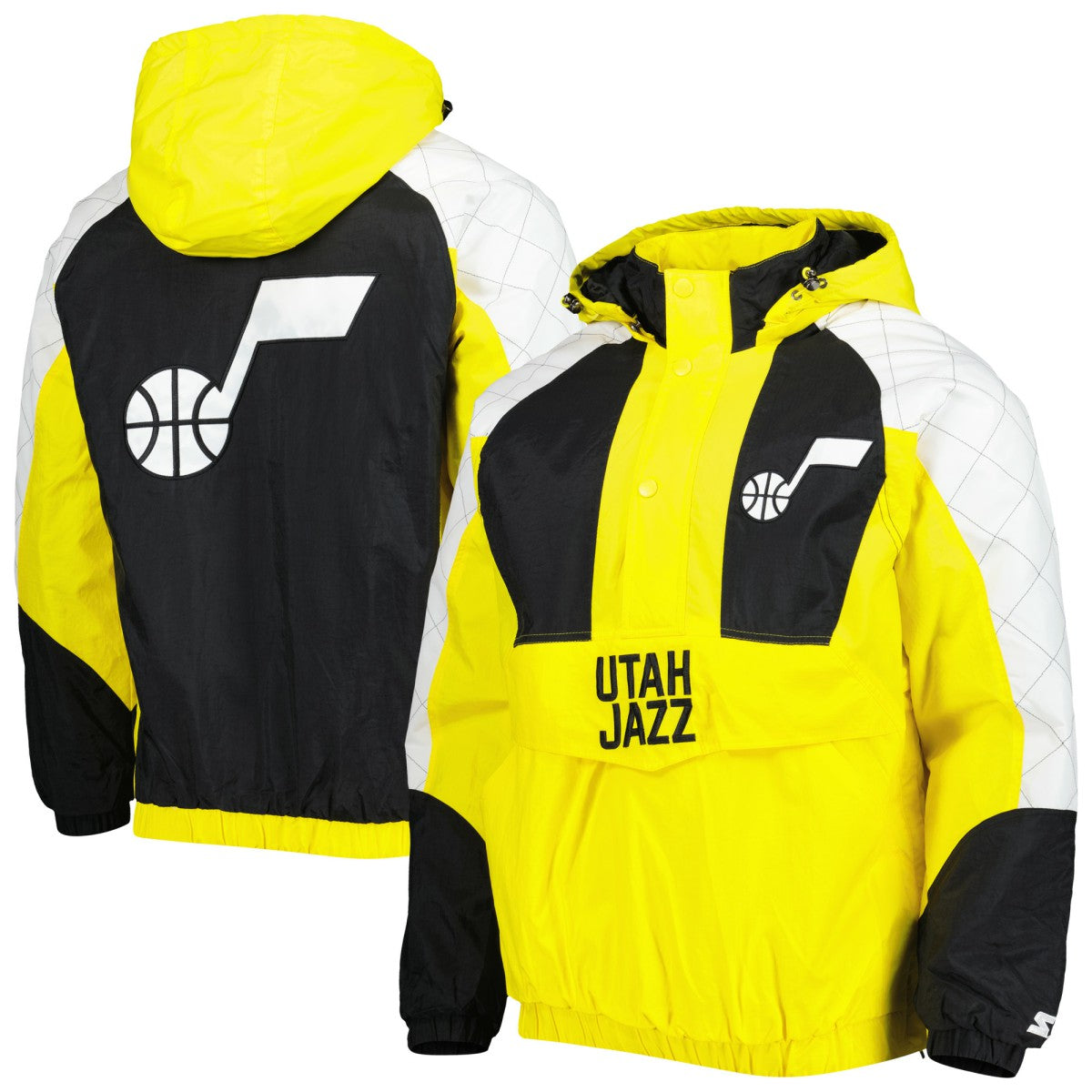 Utah Jazz Starter Body Check Raglan Hoodie Half-Zip Jacket