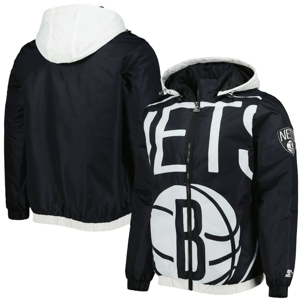 Brooklyn Nets Starter The Triple Double Full-Zip Hoodie Jacket