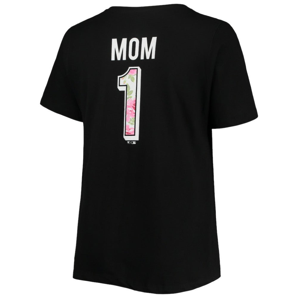 Black Chicago White Sox Women's Plus Size #1 Mom 2-Hit V-Neck T-Shirt