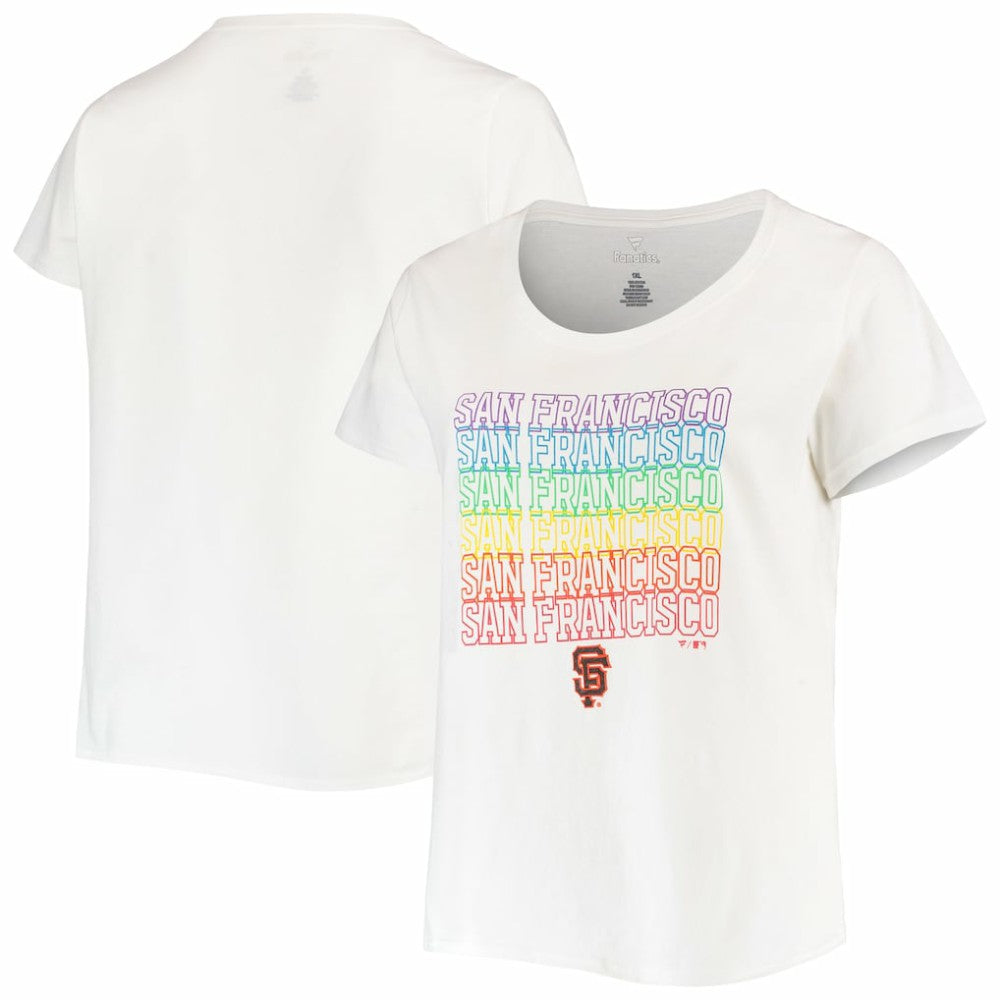 White San Francisco Giants Women's Plus Size Pride Scoop Neck T-Shirt