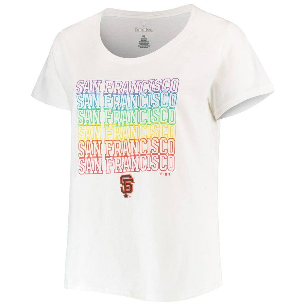 White San Francisco Giants Women's Plus Size Pride Scoop Neck T-Shirt