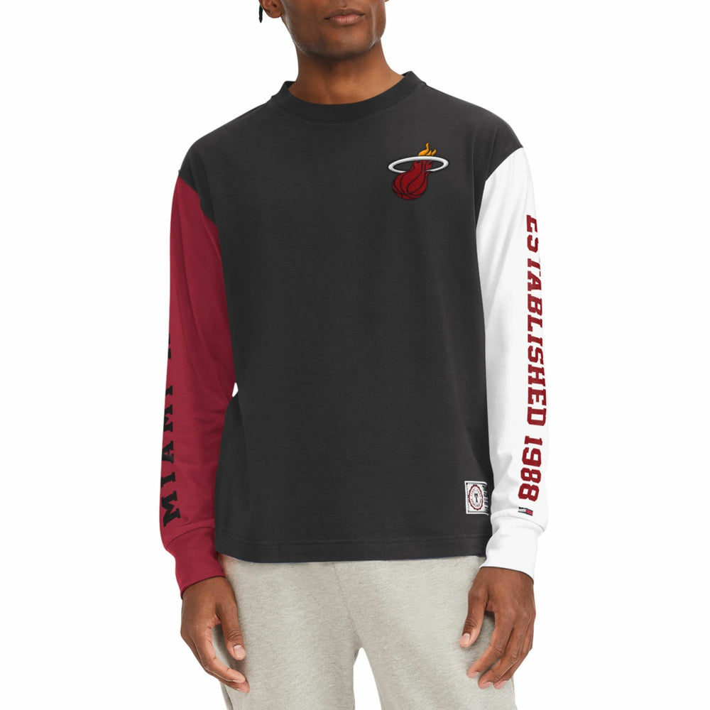 Miami Heat Tommy Jeans Richie Color Block Long Sleeve T-Shirt