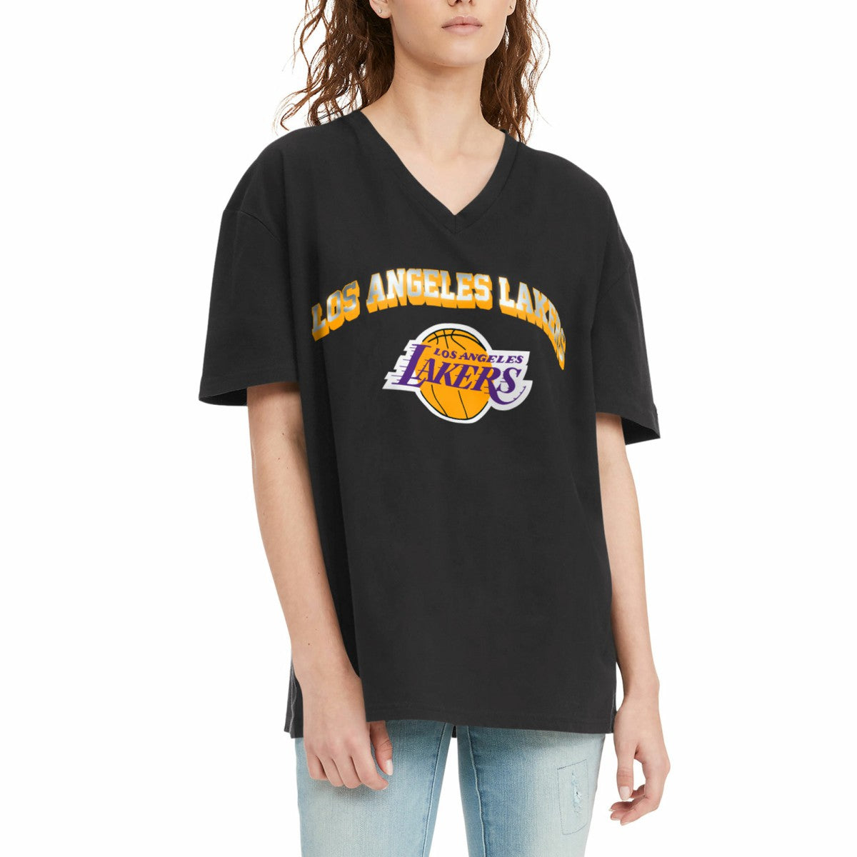 Los Angeles Lakers Tommy Jeans Women's Ashley V-Neck T-Shirt