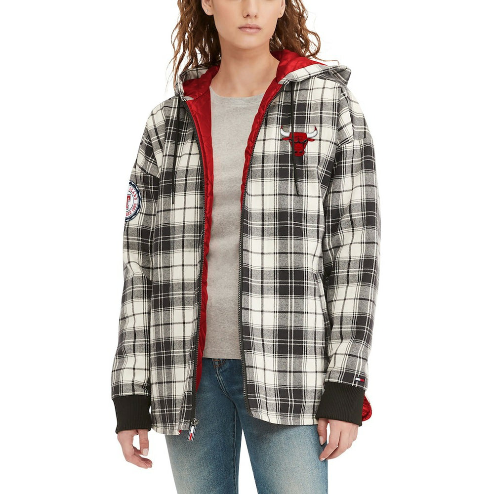 Chicago Bulls Tommy Jeans Women's Molly Flannel Full-Zip Hoodie