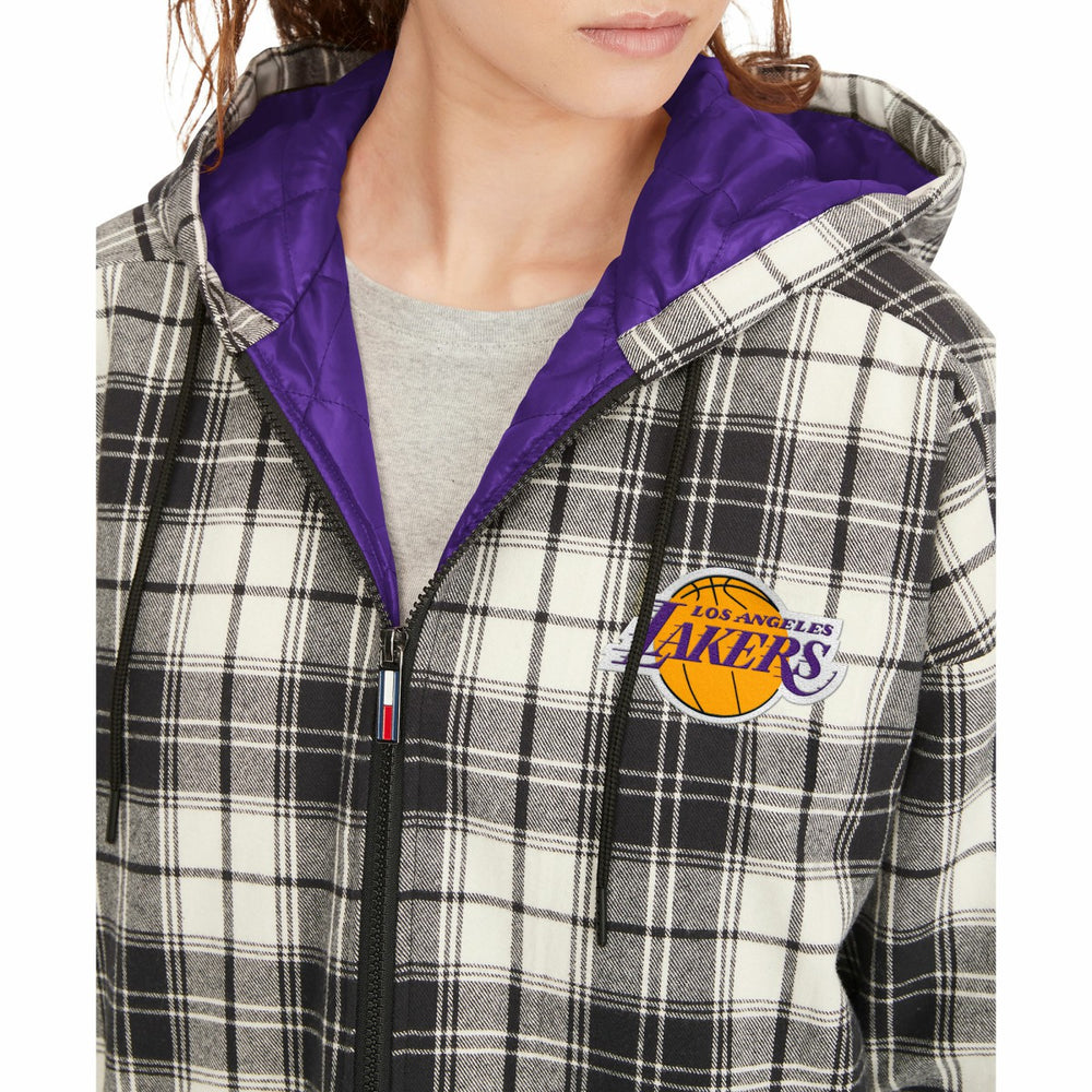 Los Angeles Lakers Tommy Jeans Women's Molly Flannel Full-Zip Hoodie