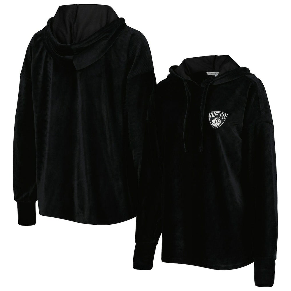 Brooklyn Nets Touch Women's End Line Velour Pullover Hoodie