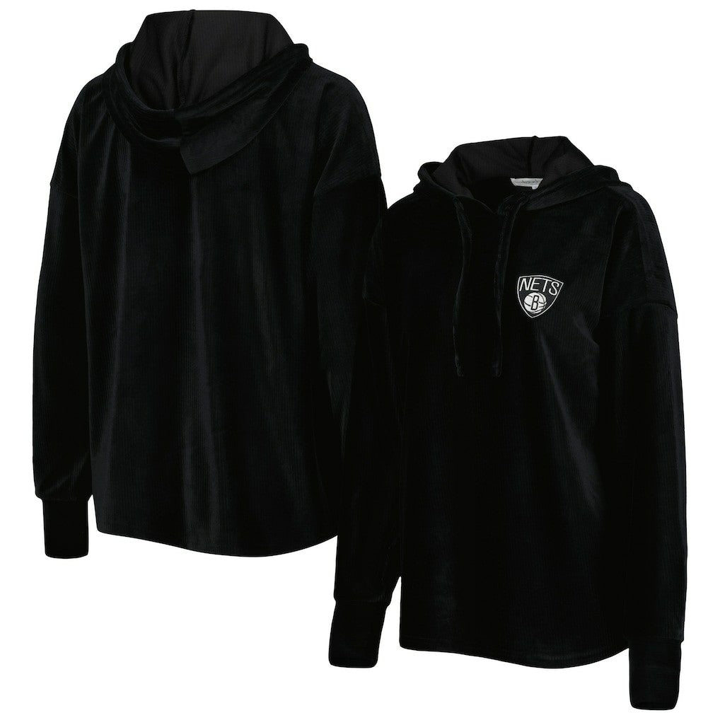 Brooklyn Nets Touch Women's End Line Velour Pullover Hoodie