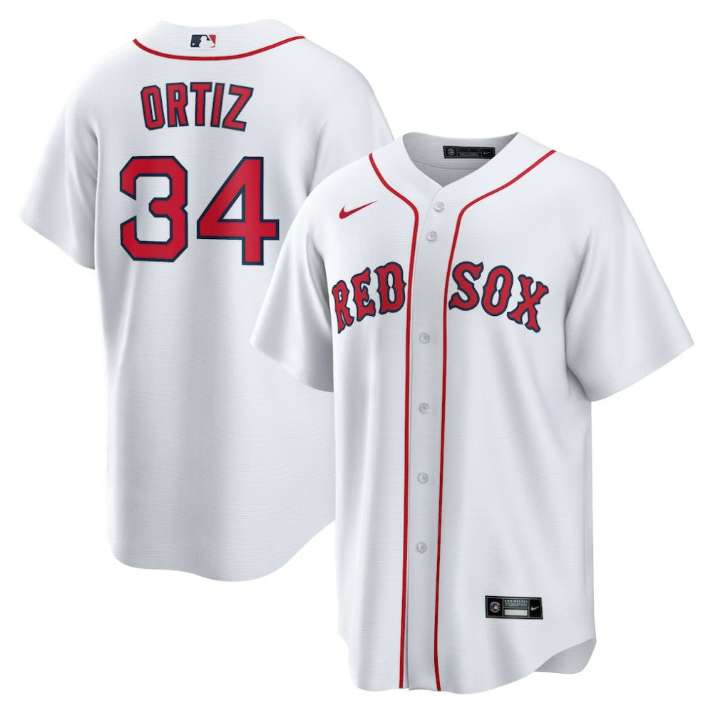 White David Ortiz Boston Red Sox Nike Home Replica Player Jersey