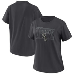 Charcoal Chicago White Sox WEAR by Erin Andrews Women's Oversized Boyfriend T-Shirt