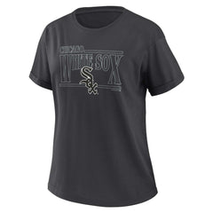 Charcoal Chicago White Sox WEAR by Erin Andrews Women's Oversized Boyfriend T-Shirt