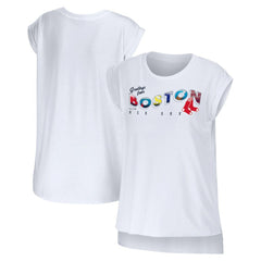 White Boston Red Sox WEAR by Erin Andrews Women's Greetings From T-Shirt