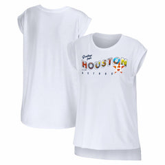 White Houston Astros WEAR by Erin Andrews Women's Greetings From T-Shirt