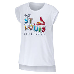 White St. Louis Cardinals WEAR by Erin Andrews Women's Greetings From T-Shirt