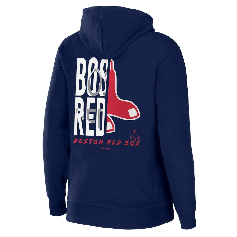 Navy Boston Red Sox WEAR by Erin Andrews Women's Sponge Fleece Full-Zip Hoodie