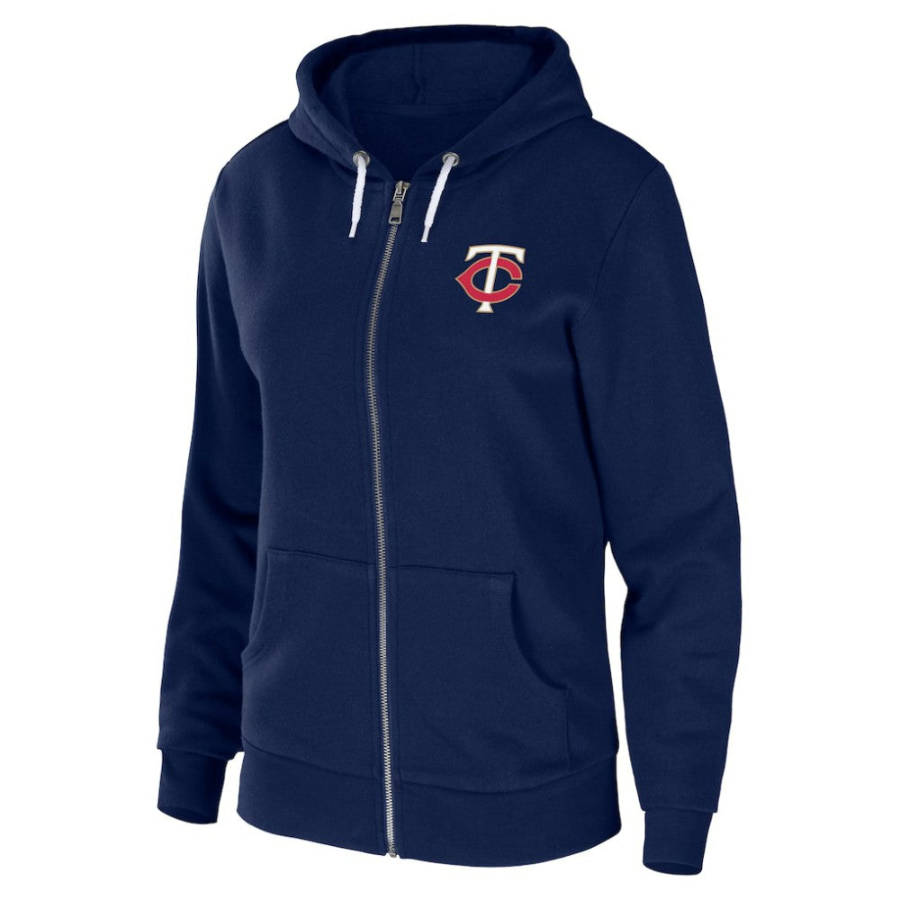 Navy Minnesota Twins WEAR by Erin Andrews Women's Sponge Fleece Full-Zip Hoodie
