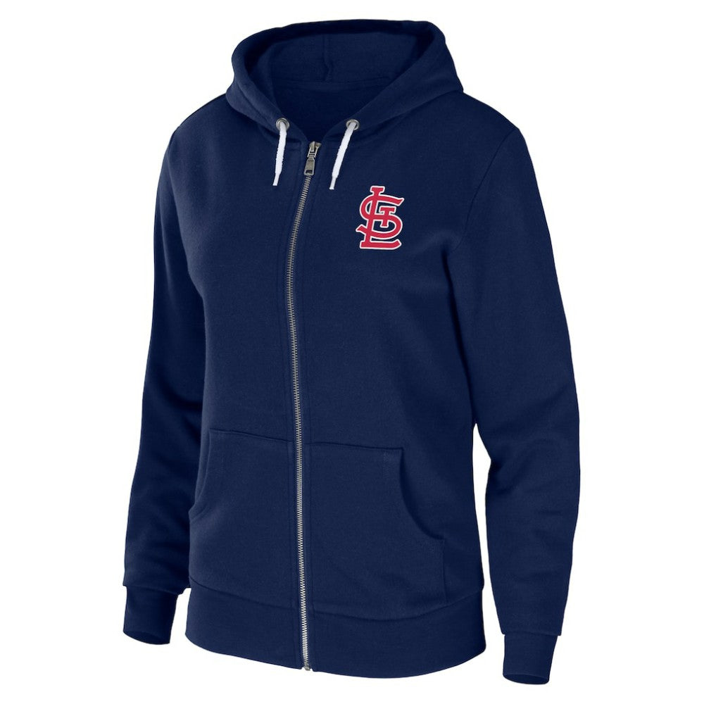 Navy St. Louis Cardinals WEAR by Erin Andrews Women's Sponge Fleece Full-Zip Hoodie