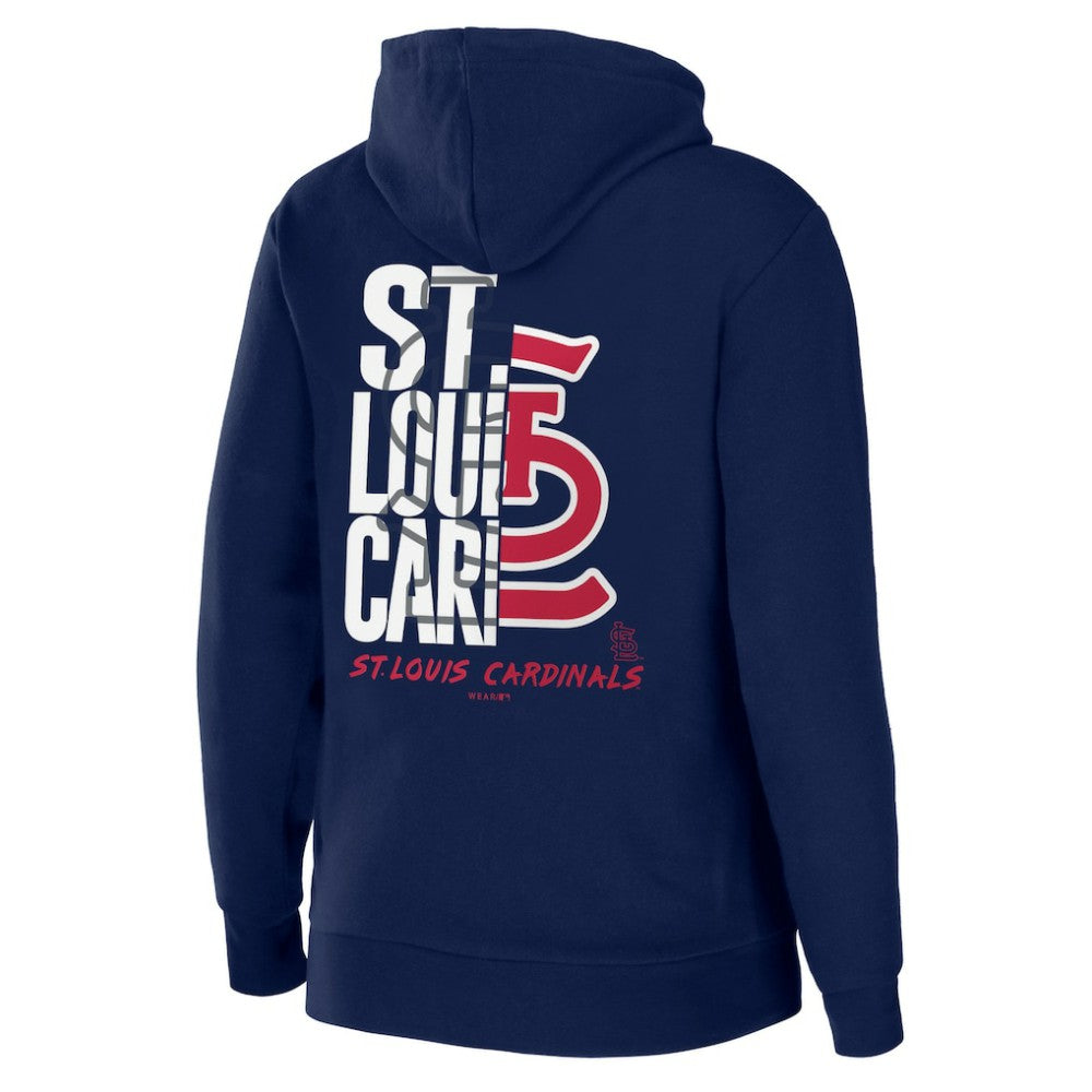 Navy St. Louis Cardinals WEAR by Erin Andrews Women's Sponge Fleece Full-Zip Hoodie