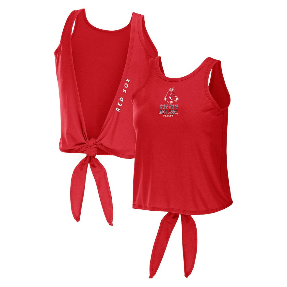 Red Boston Red Sox WEAR by Erin Andrews Women's Open Back Twist Tie Tank Top