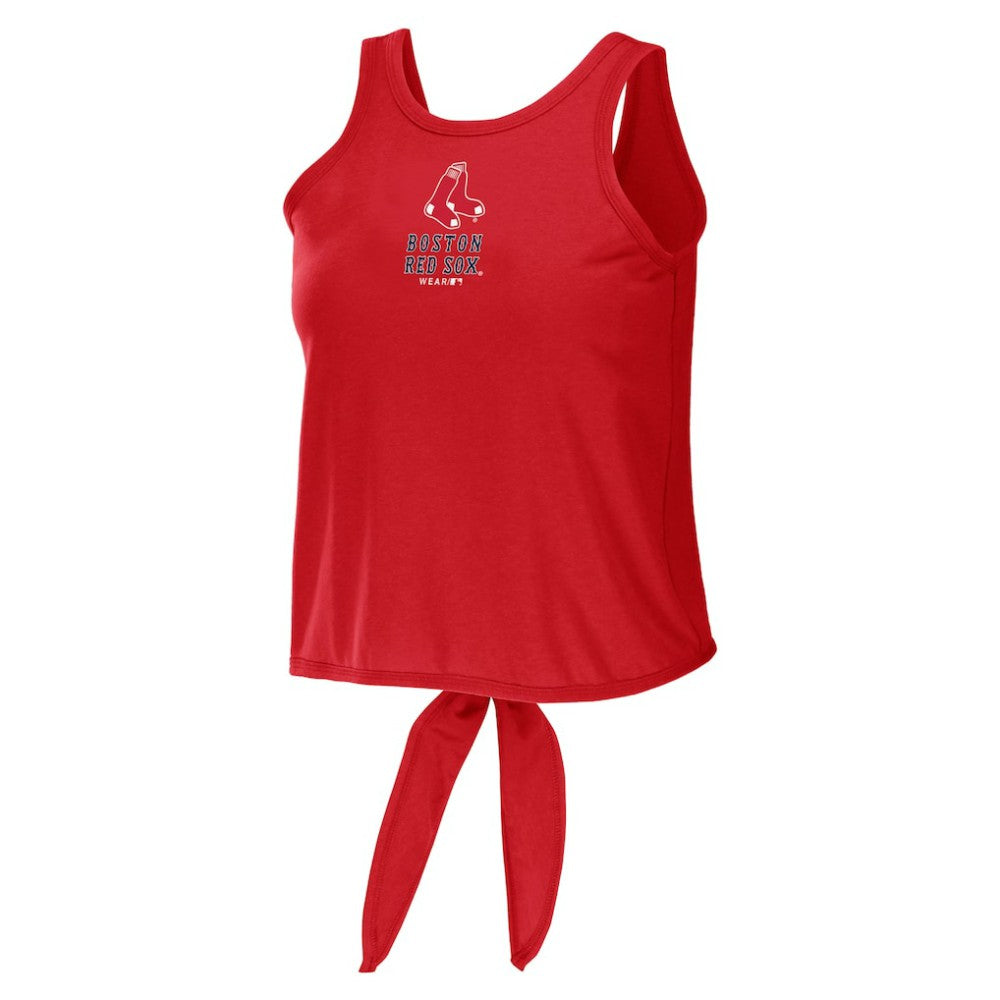 Red Boston Red Sox WEAR by Erin Andrews Women's Open Back Twist Tie Tank Top
