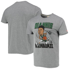 Giannis Antetokounmpo Milwaukee Bucks Homage Caricature Tri-Blend T-Shirt