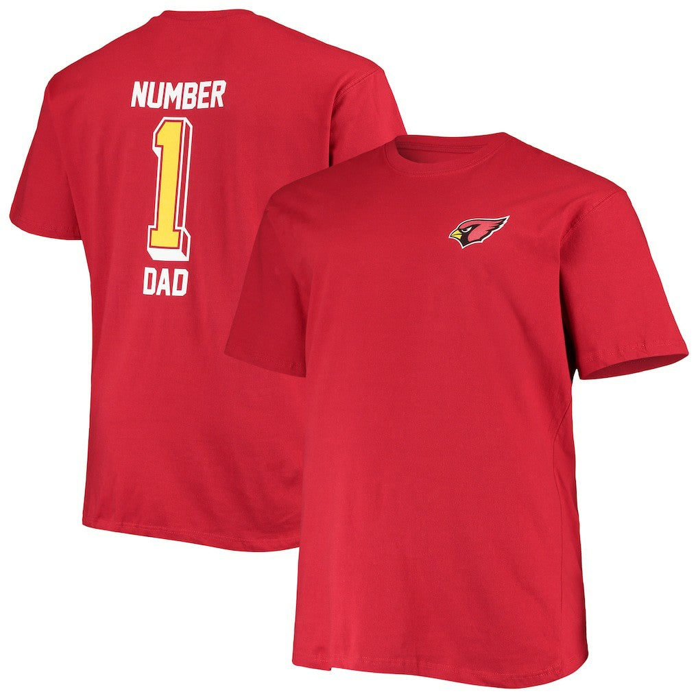 Big & Tall #1 Dad 2-Hit T-Shirt - Arizona Cardinals T-shirts
