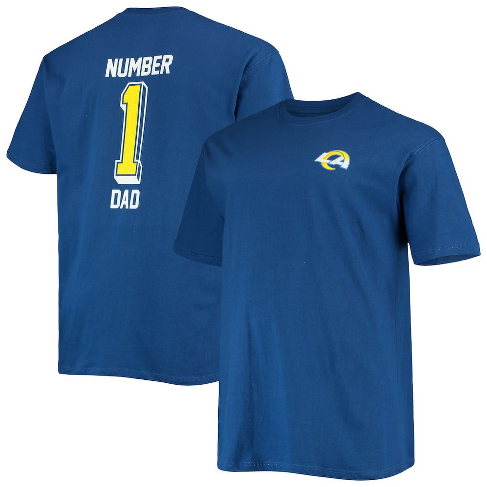 Big & Tall #1 Dad 2-Hit T-Shirt - Los Angeles Rams T-shirts