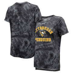 NHL Pittsburgh Penguins Majestic Threads Women's Boyfriend Tie-Dye Tri-Blend T-Shirt