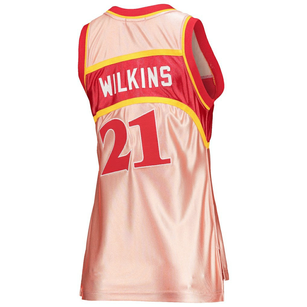 Mitchell & Ness Dominique Wilkins Atlanta Hawks Women's 75th Anniversary Rose Gold 1986 Swingman Jersey