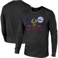 Philadelphia 76ers Majestic Threads City and State Tri-Blend Long Sleeve T-Shirt
