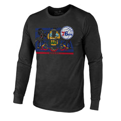 Philadelphia 76ers Majestic Threads City and State Tri-Blend Long Sleeve T-Shirt