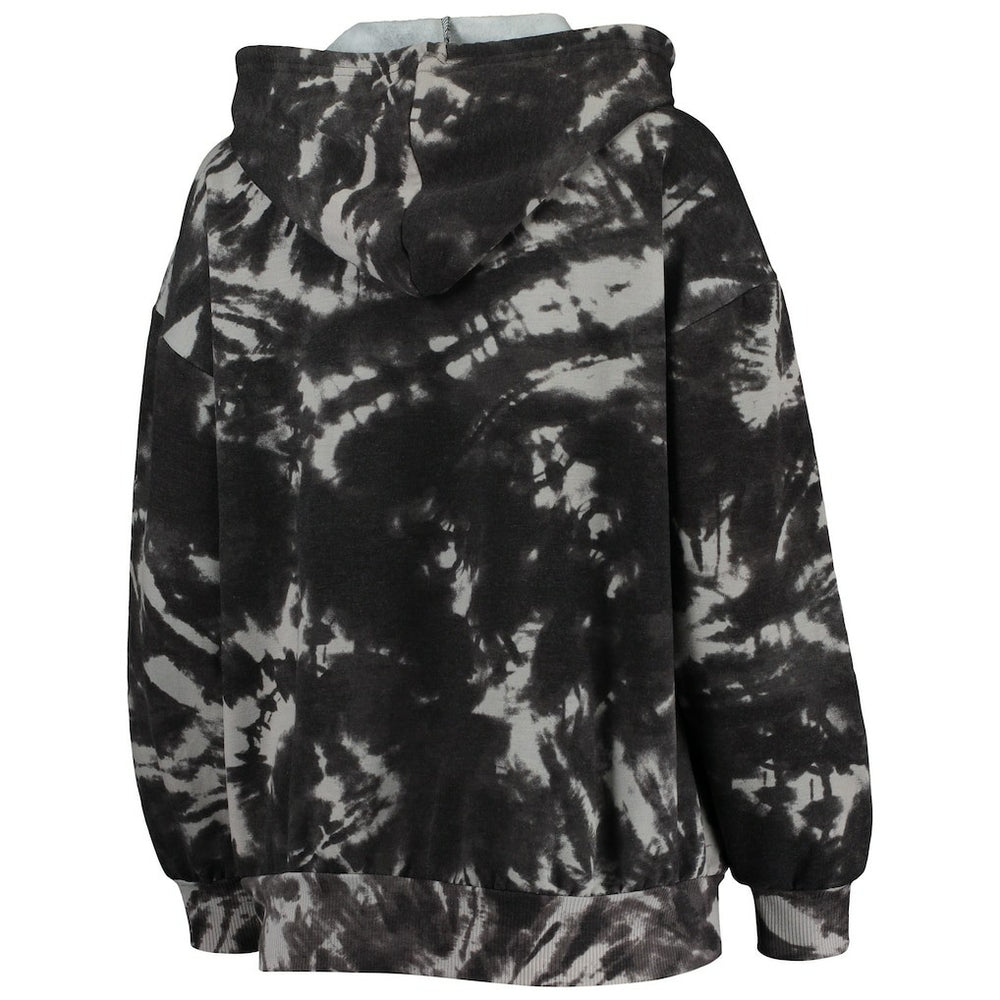 Chicago Bulls Majestic Threads Women's Burble Tie-Dye Tri-Blend Pullover Hoodie