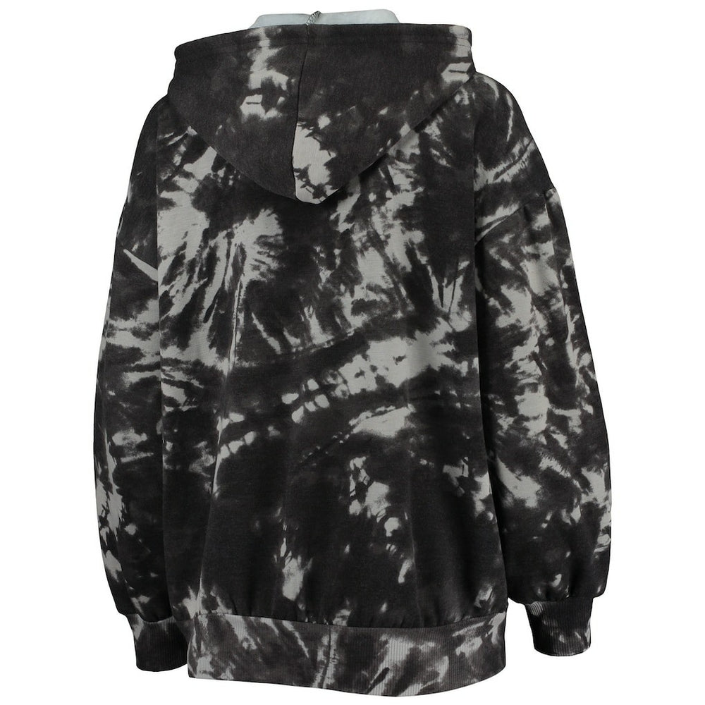 Philadelphia 76ers Majestic Threads Women's Burble Tie-Dye Tri-Blend Pullover Hoodie