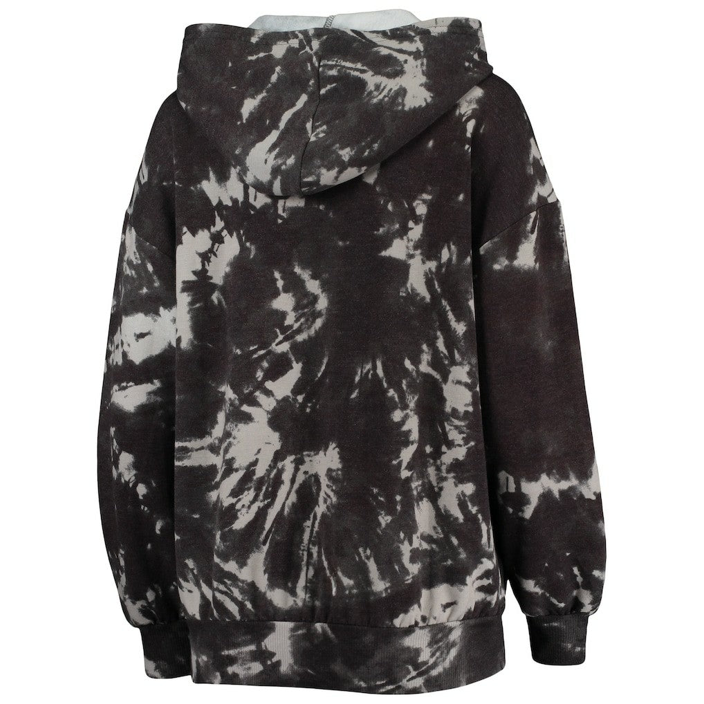 Brooklyn Nets Majestic Threads Women's Burble Tie-Dye Tri-Blend Pullover Hoodie