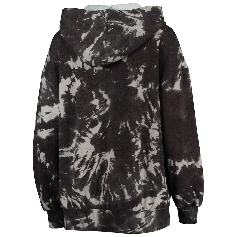 Brooklyn Nets Majestic Threads Women's Burble Tie-Dye Tri-Blend Pullover Hoodie